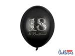 Balony 30cm, 18 & Brilliant, Pastel Black (1 op. / 6 szt.) w sklepie internetowym DodatkiWeselne.pl