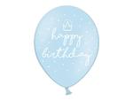 Balony 30cm, happy birthday, P. Baby Blue (1 op. / 6 szt.) w sklepie internetowym DodatkiWeselne.pl