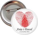 Przypinka weselna Fingerprint heart - G3202 w sklepie internetowym DodatkiWeselne.pl