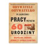 Zaproszenie na 60 urodziny Obywatelu - ZX6814 w sklepie internetowym DodatkiWeselne.pl