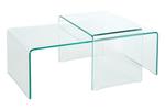 STOLIKI :: Zestaw stolików szklanych Ghost szkło bezpieczne 2szt 100cm (Z37255) w sklepie internetowym Home Design 