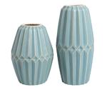 Belldeco :: Wazon Azzurro w prążki-PRAWY, błękitny, ceramika, 18x37,3 cm (BD_C118026AB) w sklepie internetowym Home Design 