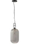 LAMPY :: Lampa wisząca Yufo szklana prążkowana szara długa (JL5742) w sklepie internetowym Home Design 