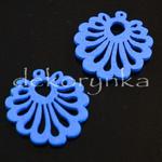 Koraliki drewniane - zawieszki 2 szt. 24mm kwiaty kdz15 blue w sklepie internetowym Dekorynka