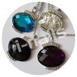 Naszyjnik kamea a'la kryształ - owalna czarna w sklepie internetowym Dekorynka