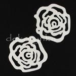 Koraliki drewniane - zawieszki 2 szt. 48mm róże kdz25 białe w sklepie internetowym Dekorynka
