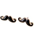 Kolczyki WĄSY Moustache RETRO Vintage gold/black 1para w sklepie internetowym Dekorynka