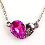 NHE03 Naszyjnik Love Serce HEART Swarovski kryształ róż+srebro w sklepie internetowym Dekorynka