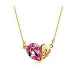 NHE04 Naszyjnik Love Serce HEART Swarovski kryształ róż+złoto w sklepie internetowym Dekorynka