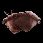 w215 Woreczek ozdobny prezentowy z organzy 13x18cm- brązowy w sklepie internetowym Dekorynka