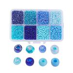 zra11 Zestaw 12500 szt. koralików 2mm szklanych seeds rokail - niebieskie w sklepie internetowym Dekorynka