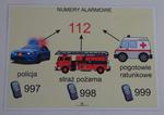 Bezpieczeństwo- numery alarmowe- plansza demonstracyjna w sklepie internetowym pomoceterapeutyczne.com