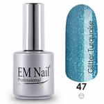 Lakier hybrydowy Glitter Turquoise 47 - Niebieski \ 47 Glitter Turquoise [pol] w sklepie internetowym em-nail.pl