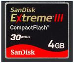 SanDisk Extreme III CompactFlash 4GB w sklepie internetowym Fotoelektro.pl