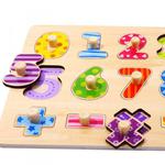 TOOKY TOY Drewniane Puzzle Nauka Liczenia Układanka Z Pinezkami Cyferki w sklepie internetowym idibrii.com