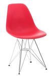 Krzesło P016 PP czerwone, chromowane nogi w sklepie internetowym BajkoweLampy.pl