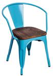 Krzesło Paris Arms Wood niebieski sosna w sklepie internetowym BajkoweLampy.pl