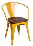 Krzesło Paris Arms Wood żółty sosna w sklepie internetowym BajkoweLampy.pl