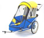 Przyczepka rowerowa dla osób z niepełnosprawnością Wike X Large niebiesko-żółta w sklepie internetowym ActiveBabyShop.pl