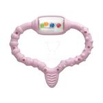 Bezpieczny gryzak z grzechotką dla niemowląt CURAbaby Curaprox - kolor różowy w sklepie internetowym DomowyStomatolog.pl