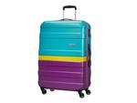 Duża walizka AMERICAN TOURISTER 76A Pasadena turkusowo-fioletowa z żółtym pasem w sklepie internetowym Gala24.pl