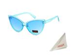 Okulary przeciwsłoneczne kocie niebieskie - damskie Women's blue cat's sunglasses w sklepie internetowym byBOCIEK.pl