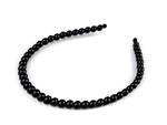 Opaska do włosów z koralików o 8 mm śrenicy - czarna Hairband made of beads with a diameter of 8 mm - black w sklepie internetowym byBOCIEK.pl