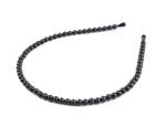 Opaska do włosów z koralików o 6 mm śrenicy - czarna Hairband made of beads with a diameter of 6 mm - black w sklepie internetowym byBOCIEK.pl