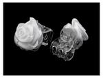 Spinka żabka do włosów z różyczką Biała 5szt. Clasp for hair with a rose white 5pcs. w sklepie internetowym byBOCIEK.pl