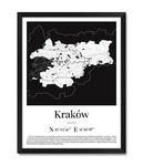 Obraz mapa Krakowa czarna rama w sklepie internetowym iwallstudio.pl