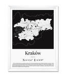 Obraz mapa Krakowa biała rama w sklepie internetowym iwallstudio.pl