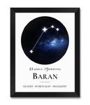 Obraz znak zodiaku Baran czarna rama w sklepie internetowym iwallstudio.pl