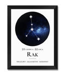 Obraz znak zodiaku Rak czarna rama w sklepie internetowym iwallstudio.pl