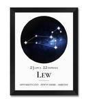 Obraz znak zodiaku Lew czarna rama w sklepie internetowym iwallstudio.pl