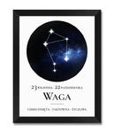 Obraz znak zodiaku Waga czarna rama w sklepie internetowym iwallstudio.pl