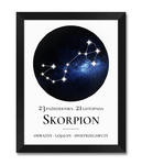 Obraz znak zodiaku Skorpion czarna rama w sklepie internetowym iwallstudio.pl