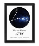 Obraz znak zodiaku Ryby czarna rama w sklepie internetowym iwallstudio.pl