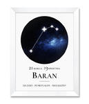Obraz znak zodiaku Baran biała rama w sklepie internetowym iwallstudio.pl