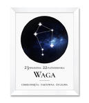 Obraz znak zodiaku Waga biała rama w sklepie internetowym iwallstudio.pl