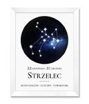 Obraz znak zodiaku Strzelec biała rama w sklepie internetowym iwallstudio.pl