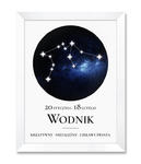 Obraz znak zodiaku Wodnik biała rama w sklepie internetowym iwallstudio.pl