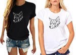 Koszulka damska z krótkim rękawem typu T-shirt nadruk wilka w sklepie internetowym Roana24