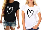 Damska Koszulka typu T-Shirt z krótkim rękawem nadruk Serce w sklepie internetowym Roana24