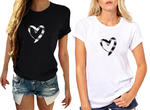 T-shirt koszulka damska z modnym nadrukiem serca w sklepie internetowym Roana24