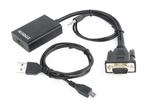 Adapter GEMBIRD A-VGA-HDMI-01 (HDMI F - D-Sub (VGA), Jack stereo 3,5 mm, USB 2.0 M; 0,15m; kolor cza w sklepie internetowym DigitalPartner