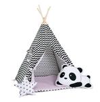Namiot tipi dla dzieci, bawełna, okienko, panda, pudrowy design w sklepie internetowym tyletegotu.pl