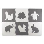 Mata piankowa, puzzle, 6 elementów, 180 x 120 cm, zwierzaki, biały, szary w sklepie internetowym tyletegotu.pl