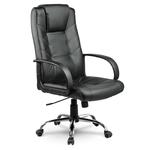Wygodny fotel biurowy, skórzany, Sofotel, 60x50x116 cm, czarny w sklepie internetowym tyletegotu.pl