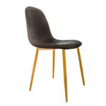 Krzesło tapicerowane, drewniane nóżki, 43x52x89 cm, czarny w sklepie internetowym tyletegotu.pl