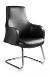 Fotel biurowy, krzesło, Blossom Skid, ekoskóra, czarny w sklepie internetowym tyletegotu.pl